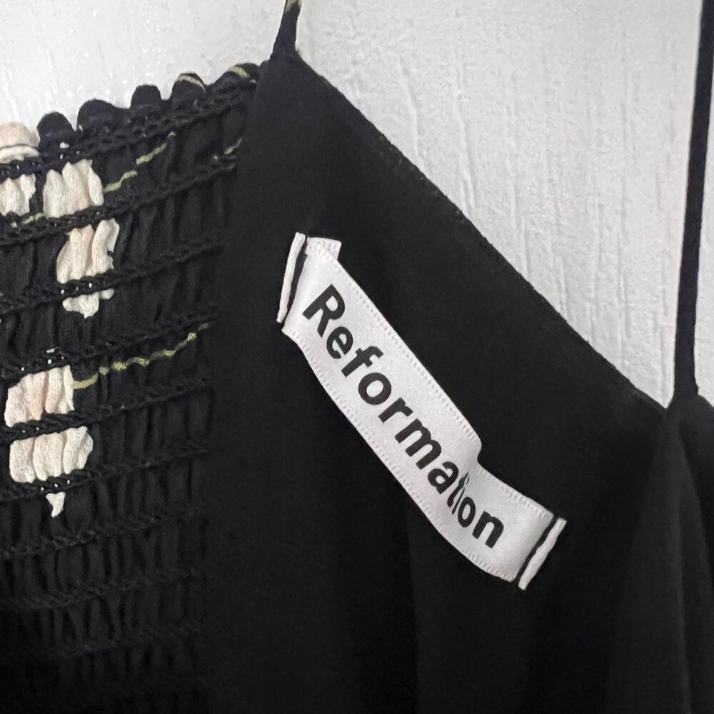 Reformation black Kourtney midi dress SIZE S - Picture 5 of 12